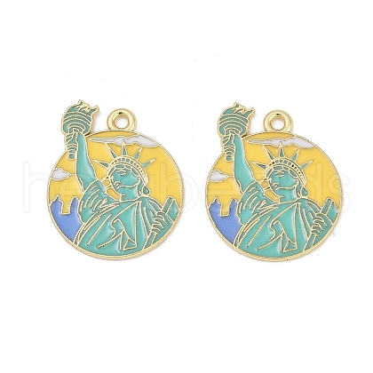Alloy Enamel Pendants ENAM-V001-02B-G-1