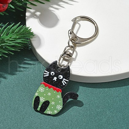 Christmas Theme Acrylic Pendant Decoration HJEW-YW00032-10-1