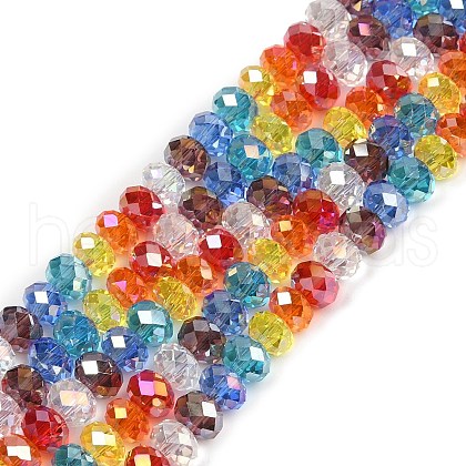 Electroplate Glass Beads Strands EGLA-D300-03-8mm-1