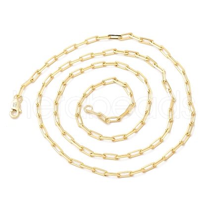 925 Sterling Silver Paperclip Chain Necklace NJEW-I124-005-1