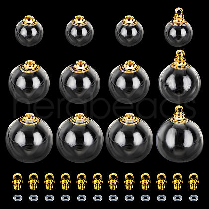   12 Sets 3 Style Openable Transparent Glass Pendants FIND-PH0008-76-1