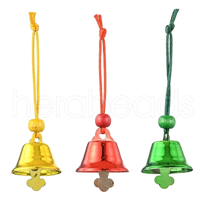 Iron Christmas Bell Pendant Decoration HJEW-JM02162-1