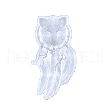 Woven Net/Web with Feather & Fox Head DIY Food Grade Silicone Molds SIMO-PW0017-19A-1