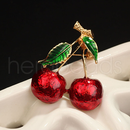 Cherry Enamel Pins JEWB-C043-01G-1
