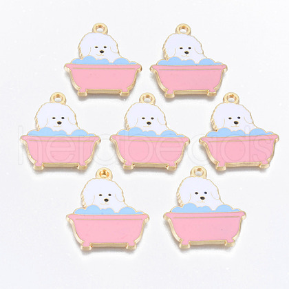 Alloy Enamel Pendants ENAM-T011-27KC-RS-1