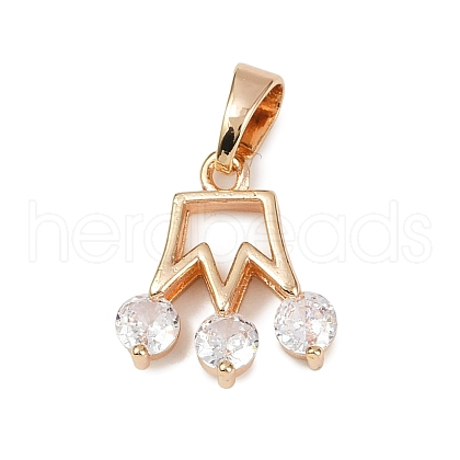 Brass Micro Pave Cubic Zirconia Pendants KK-E795-06KCG-02-1