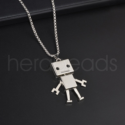 Alloy Robot Pendant Necklaces FS-WG06FF7-01-1
