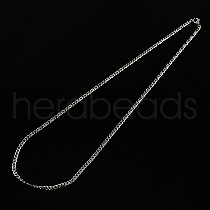 Tarnish Resistant 304 Stainless Steel Curb Chain Necklaces STAS-S029-04-1