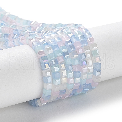 Gradient Color Electroplate Glass Bead Strands GLAA-E042-05-B04-1