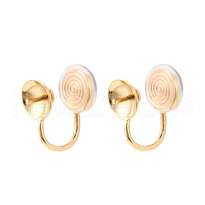 Brass Micro Pave Cubic Zirconia Clip-on Earring Findings KK-N261-122A-G-1