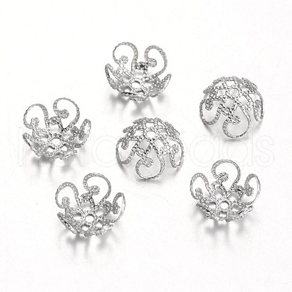 Tarnish Resistant 5-Petal Stainless Steel Bead Caps STAS-M225-01-1
