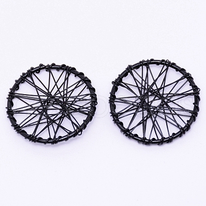 Wrapped Wire Iron Pendants IFIN-WH0053-41A-05-1