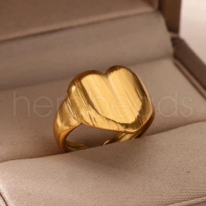 304 Stainless Steel Open Cuff Ring for Women RJEW-Z088-01G-02-1