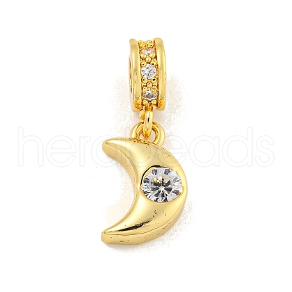 Brass Micro Pave Clear Cubic Zirconia Pendants KK-U007-02G-07-1