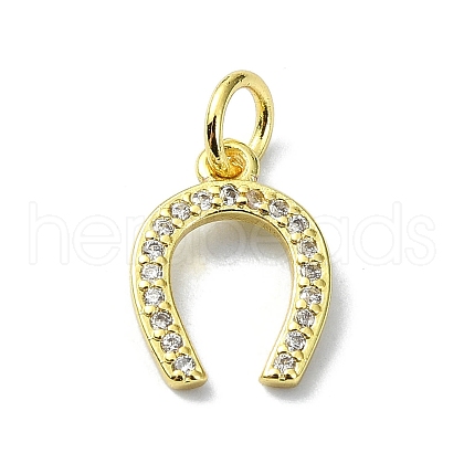 Brass Micro Pave Claer Cubic Zirconia Charms KK-H475-44G-1