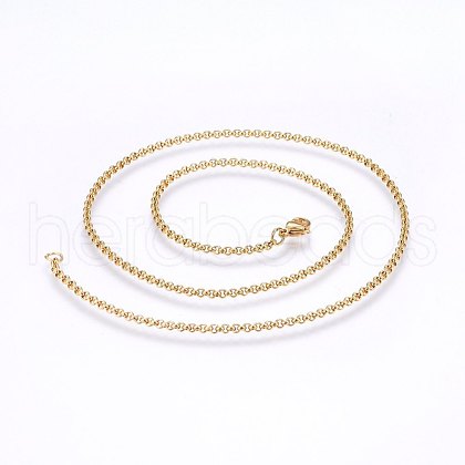 304 Stainless Steel Cable Chain Necklaces NJEW-P226-02G-01-1