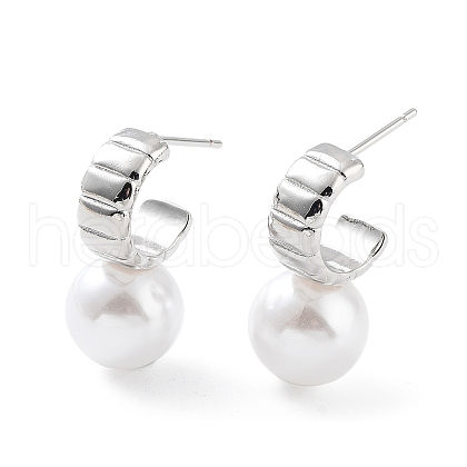 Rack Plating Brass Studs Earrings for Women KK-Z038-02P-1