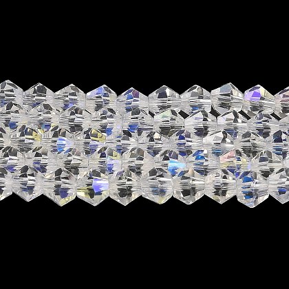 Transparent Electroplate Glass Beads Strands EGLA-A039-T4mm-L13-1