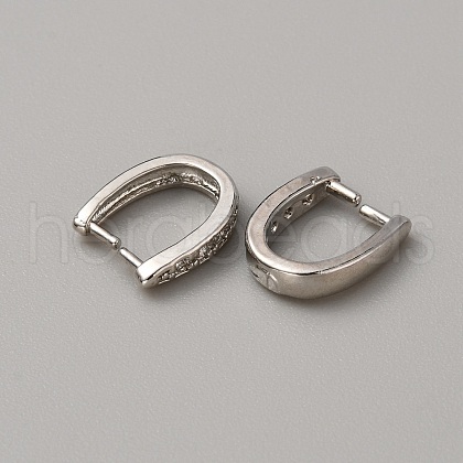 Brass Micro Pave Clear Cubic Zirconia Snap on Bails ZIRC-WH0004-06P-1