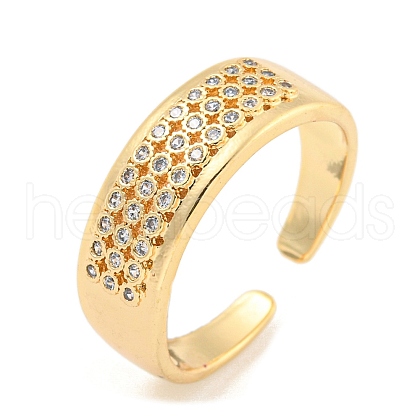 Clear Cubic Zirconia Open Cuff Ring RJEW-L121-019G-1