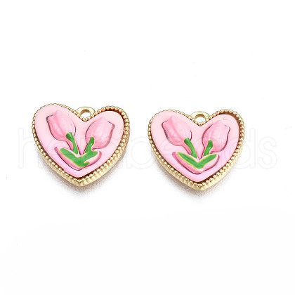 Rack Plating Spray Painted Alloy Charms ENAM-T017-11-1