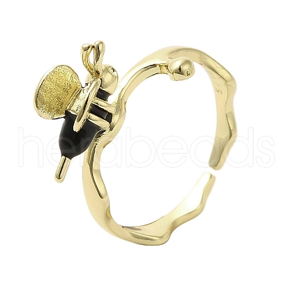 Enamel Bee Finger Rings RJEW-A033-01G-1