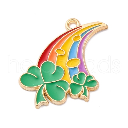 Saint Patrick's Day Alloy Enamel Pendants FIND-M060-24C-G-1