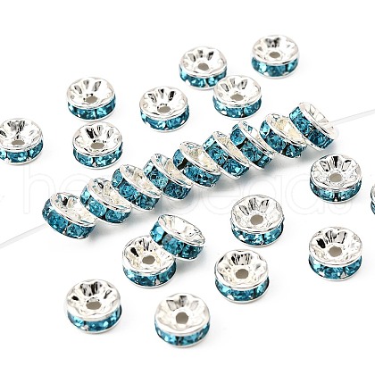 Brass Grade A Rhinestone Spacer Beads RSB038NF-13-1