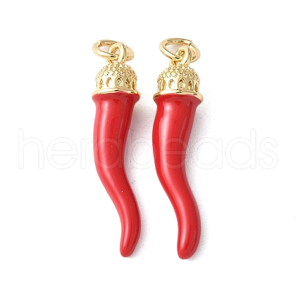 Brass Enamel Pendants KK-A252-13B-G-1