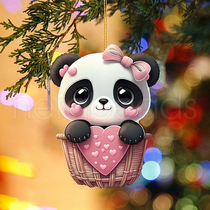 Panda with Heart Acrylic Hanging Ornaments PW-WG5B31B-03-1