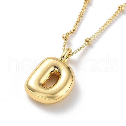 Initial Letter Brass Pendant Necklaces NJEW-A015-21G-D-1