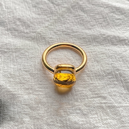 Square 304 Stainless Steel with Glass Finger Rings FS-WG8AAFA-42-1