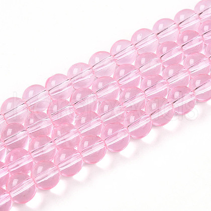 Baking Paint Transparent Glass Beads Strands DGLA-N006-8mm-01-1