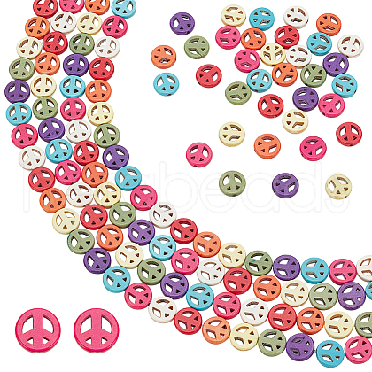 BENECREAT 4 Strands Synthetic Turquoise Dyed Beads Strands G-BC0001-54A-03-1