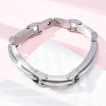 304 Stainless Steel Link Chain Bracelets for Women Men BJEW-R018-05P-1