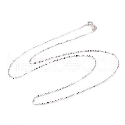 Anti-Tarnish Rhodium Plated 925 Sterling Silver Cable Chains Necklace for Women STER-I021-08A-P-1