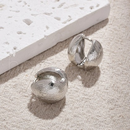 Textured Teardrop Brass Hoop Earrings for Women EJEW-U055-26P-1