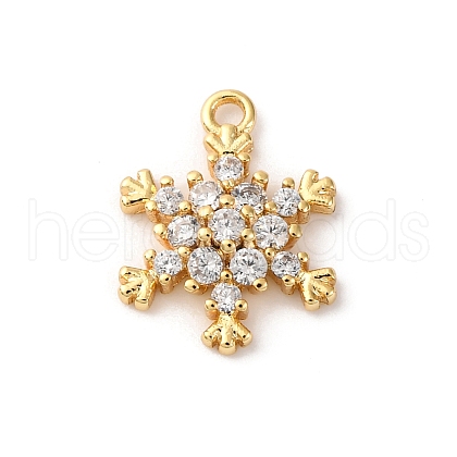 Brass Pave Clear Cubic Zirconia Charms KK-V016-03G-1