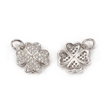 Brass Micro Pave Cubic Zirconia Charms KK-E068-VB112-1
