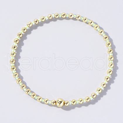 Bohemian Style Seed Beaded & Pearl Stretch Bracelet for Women XY5299-8-1