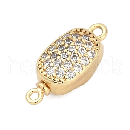 Brass Micro Pave Clear Cubic Zirconia Box Clasps KK-P291-38G-1