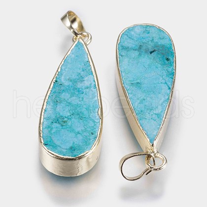 Natural Howlite Pendants G-E460-14G-1