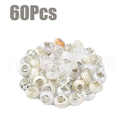 60Pcs Resin European Beads RPDL-YW0001-14E-1