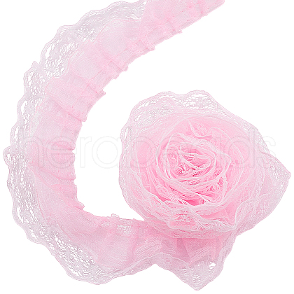 HOBBIESAY 20M Polyester Pleated Lace Trim OCOR-HY0001-20A-1