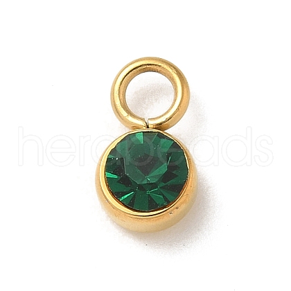 Ion Plating(IP) 304 Stainless Steel with Rhinestone Charms STAS-G351-13G-03-1