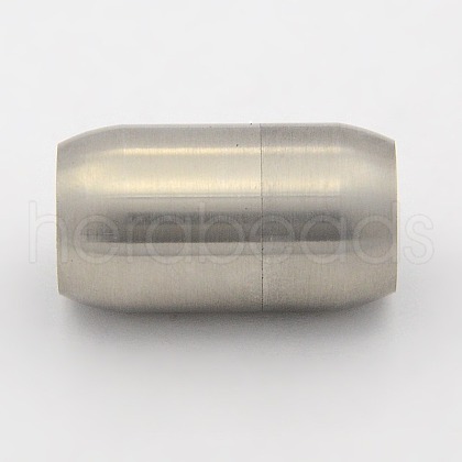 Frosted 304 Stainless Steel Magnetic Clasps with Glue-in Ends STAS-N002-21-6mm-1