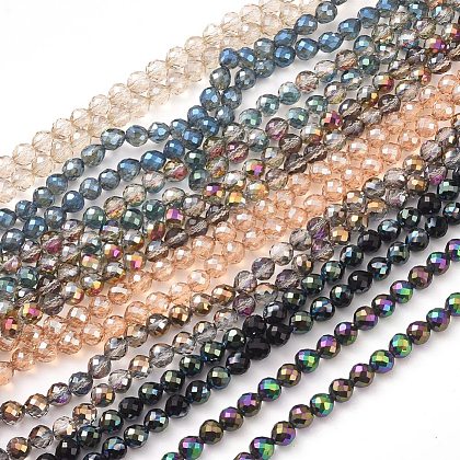 Electroplate Glass Beads Strands EGLA-L018-A-1