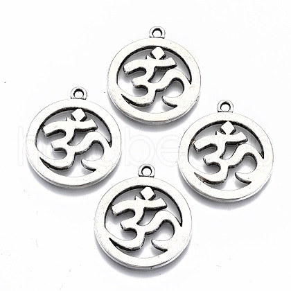 Tibetan Style Alloy Pendants TIBEP-S319-111AS-RS-1