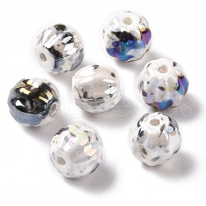 Handmade Pearlized Porcelain Beads PORC-G010-02B-1