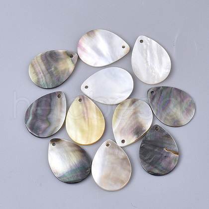 Black Lip Shell Pendants SSHEL-S251-35B-1
